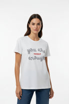 RAB0280 VICOLO T-shirt donna stampa YOU ARE VICOLO ENOUGH colore Bianco