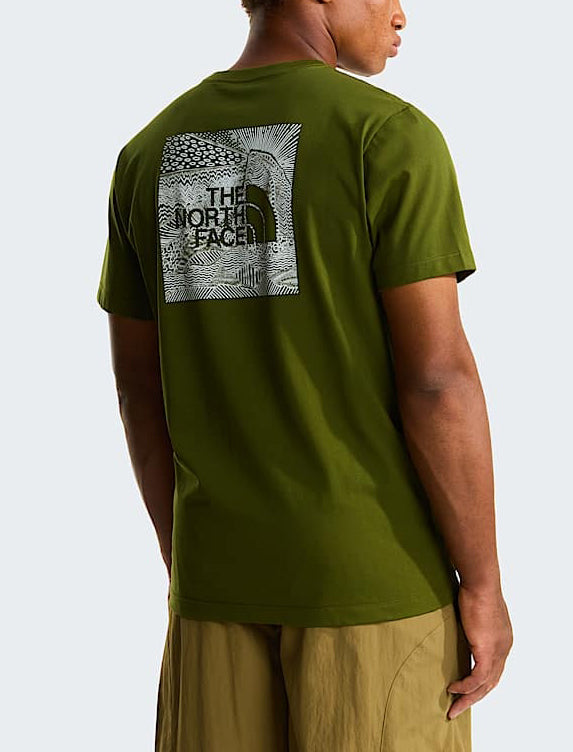 THE NORTH FACE NF0A8GV2BRI1 T-Shirt NSE Box Regular colore Verde (Woodland Green)
