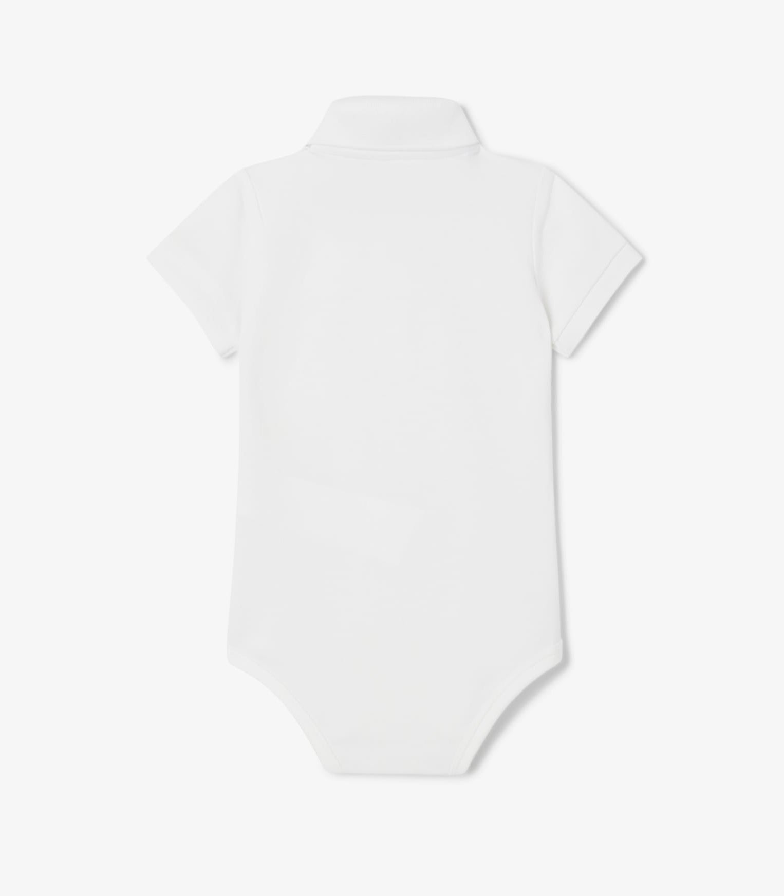 Body Lacoste 5W1100 bianco neonato - piqué cotone biologico, colletto polo, coccodrillo ricamato, taglie 3M-9M