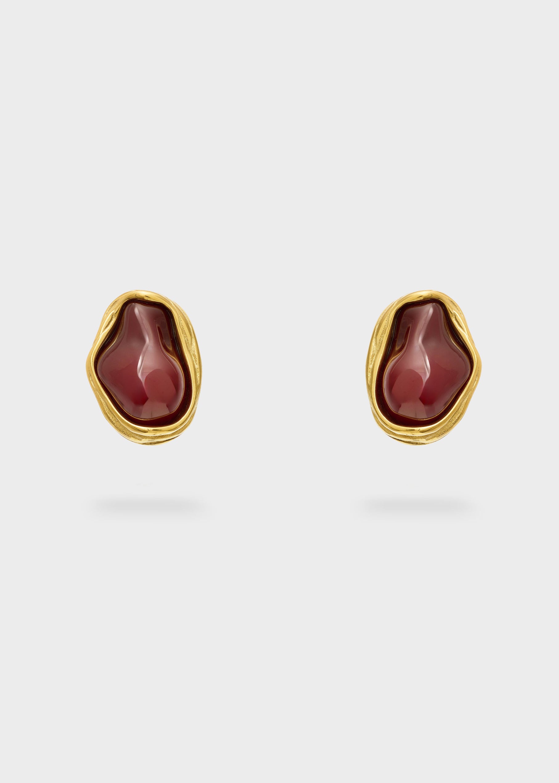 Orecchini Sinuosi Con Pietra Nali' PWOR0009 Rosso/Oro Donna