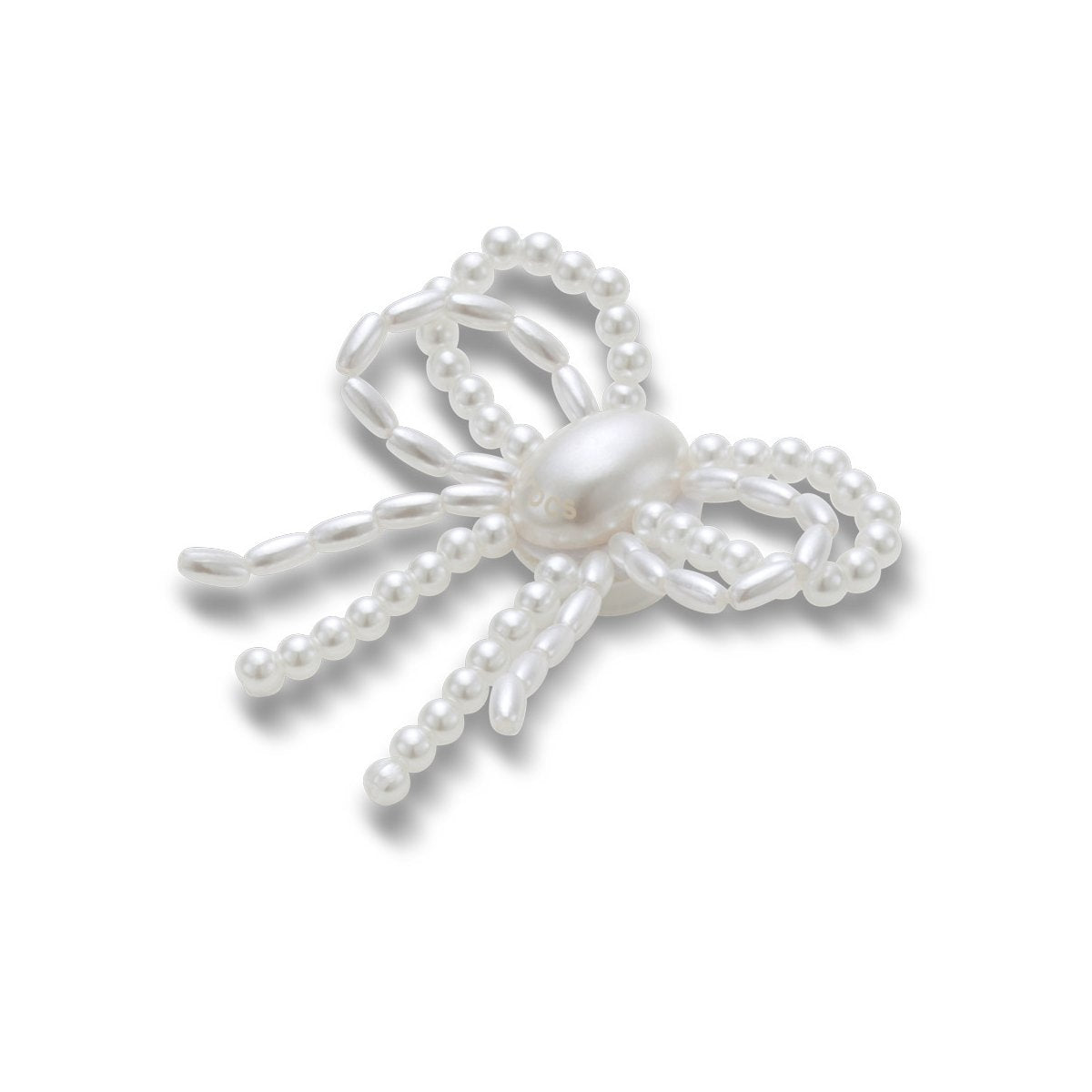 Jibbitz Crocs White Pearl Beaded Bow CR.5437 JIB bianco perla multicolore - Charm fiocco accessori scarpe Crocs unisex