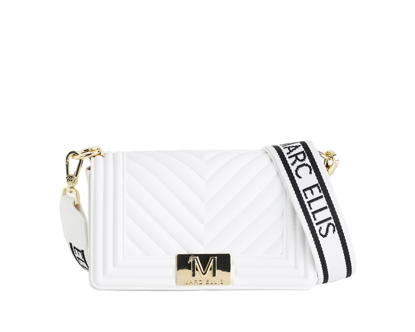 Borsa a spalla Marc Ellis Flat S Donna Milk Light Gold - Vista frontale