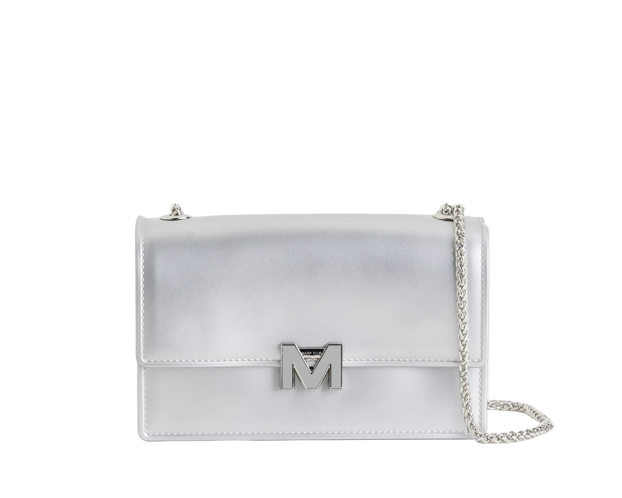 Borsa a spalla Marc Ellis Supermee M Silver – Vista frontale
