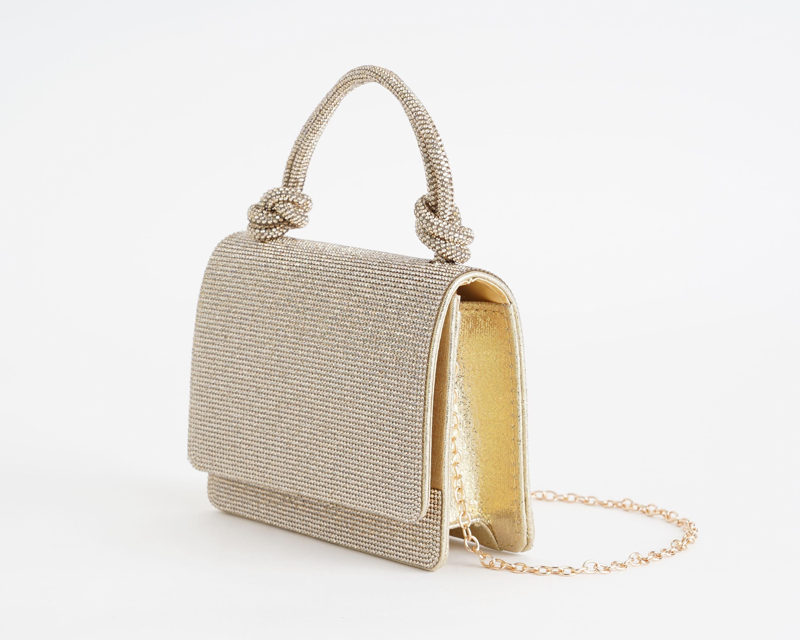Pochette Exe 301 Light Gold Strass