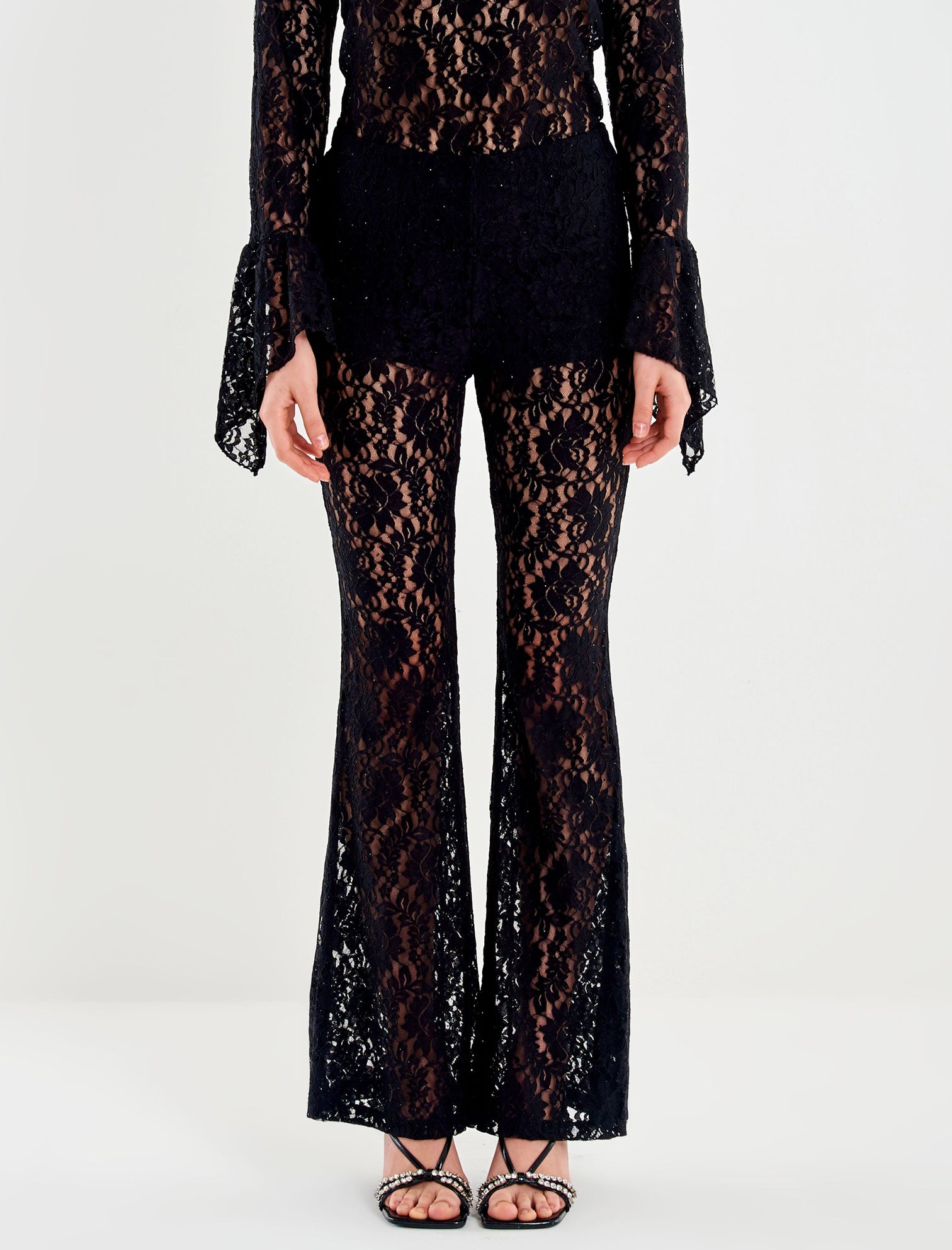 Pantalone in pizzo VICOLO TF1647 Nero Donna