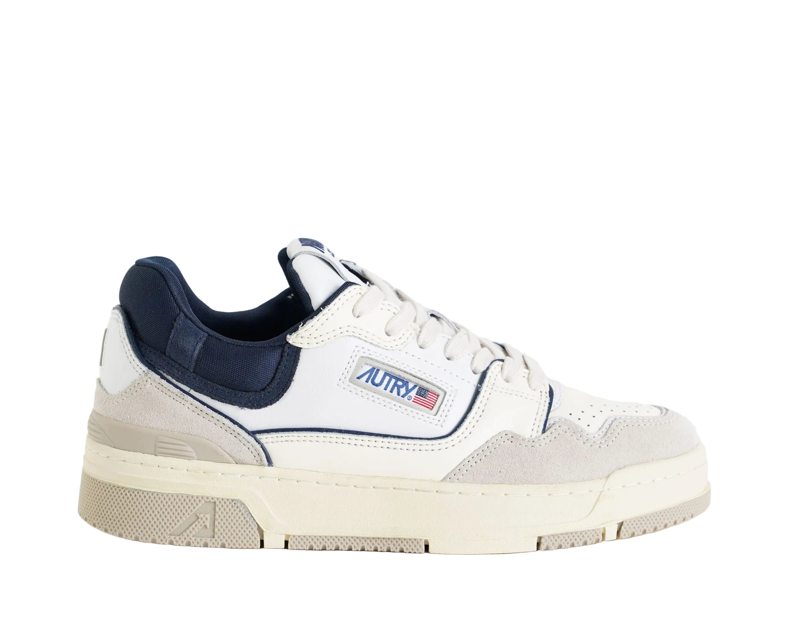 Sneakers in pelle e suede Autry Clc Low ROLM MC13 Bianco/Sand/Space Blue Uomo