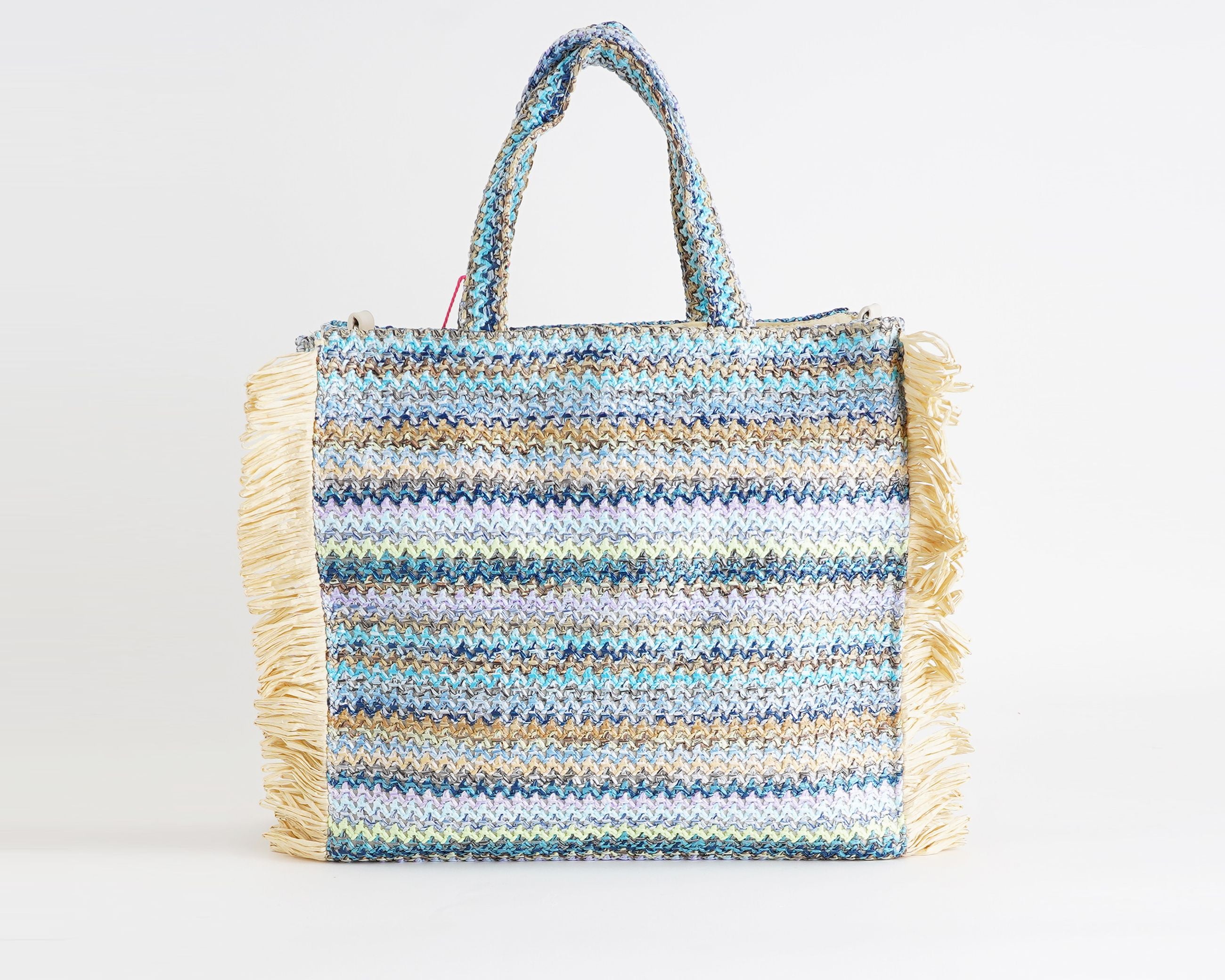 Borsa a mano Marc Ellis Buby S.Claire L Donna – Sky – vista posteriore, retro con patch logata
