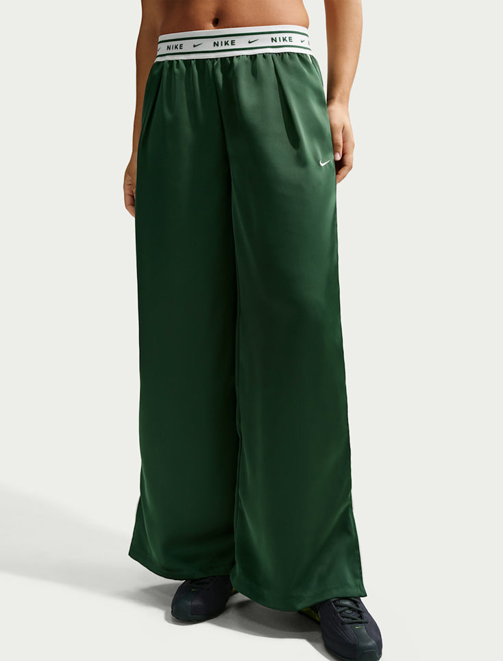 Pantaloni larghi in raso a vita media Nike IH1326-323 Fir (Sail) Donna