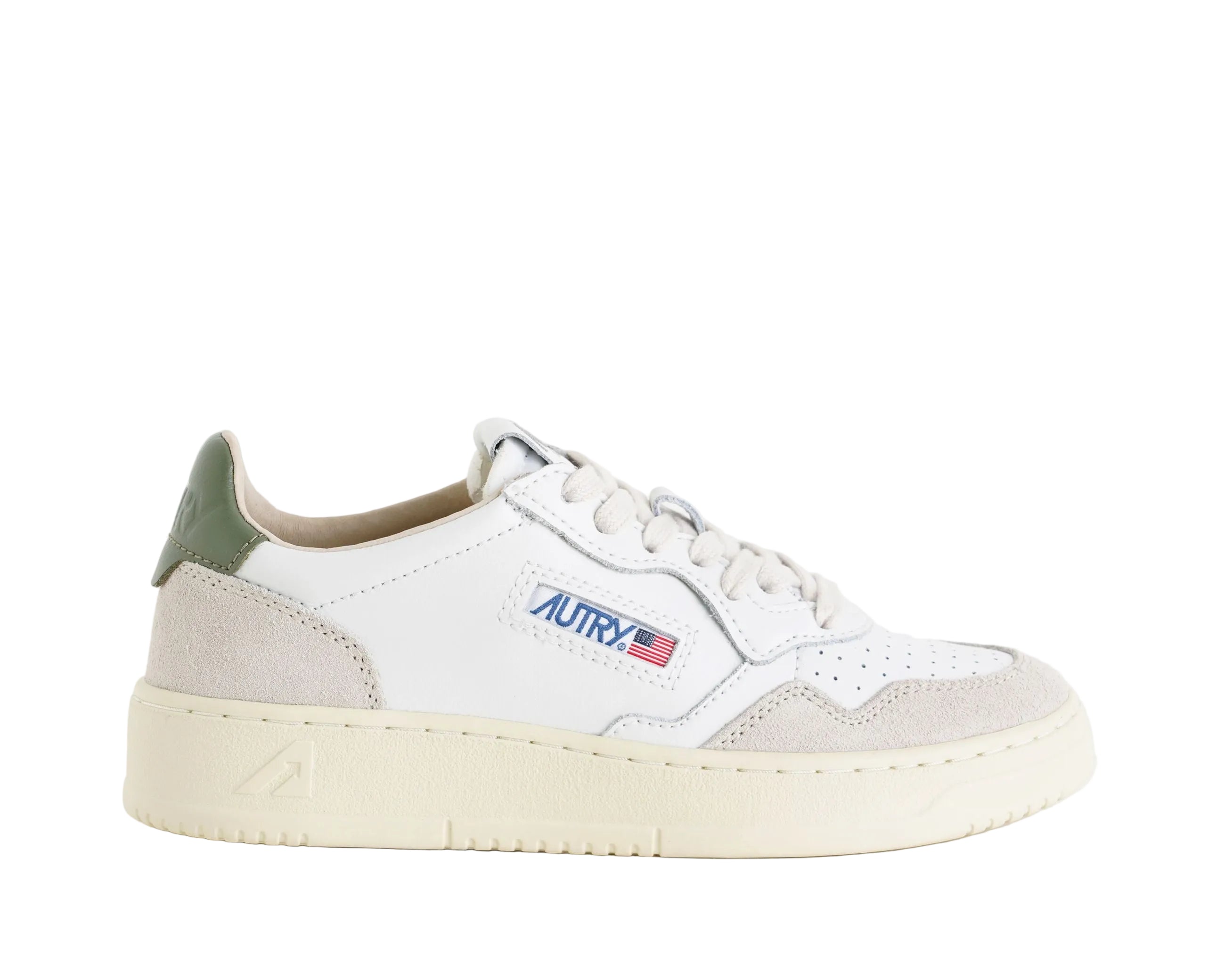 Sneakers in pelle e suede Autry Medalist Low AULW LS17 Bianco/Bronze Green Donna