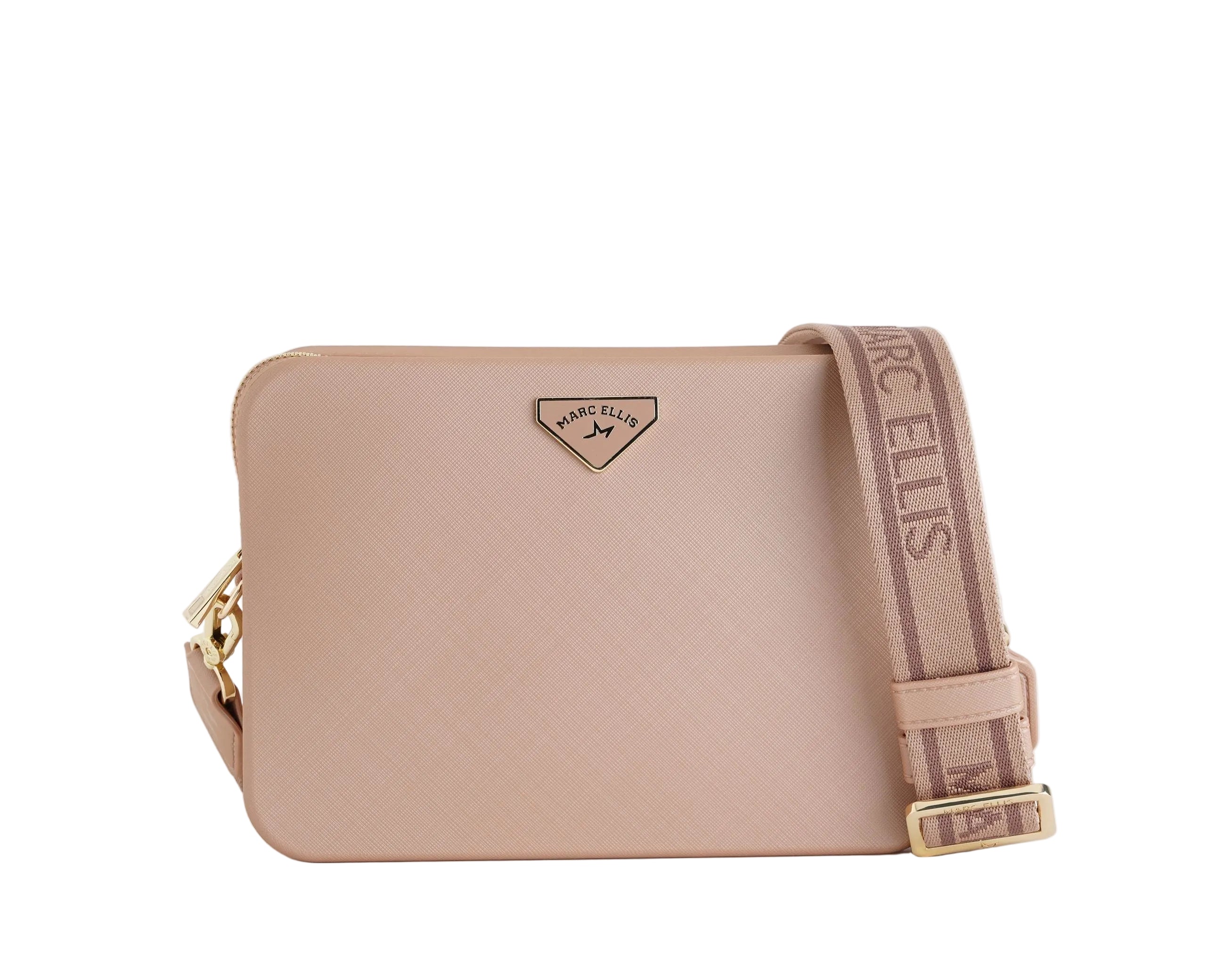 Borsa a tracolla Marc Ellis Flat Flowe Donna Moka Mousse Light Gold - Vista frontale