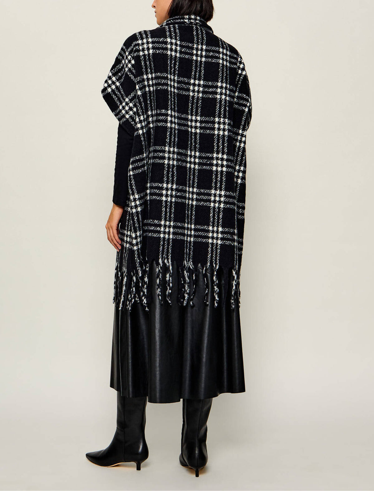 Poncho lungo Liu Jo 2F6044 T2742 Nero check