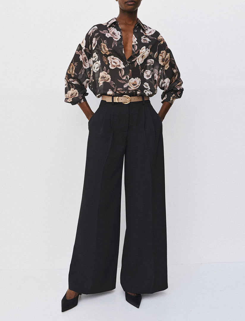 Pantalone a gamba larga Access Fashion 64-5057 Nero Donna
