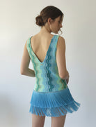 Top con frange Pho rachel 4323008 Sky Green