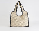 Borsa a spalla Marc Ellis Buby S.Paul natural da donna in rafia, chiusura clip, 30x36x16 cm
