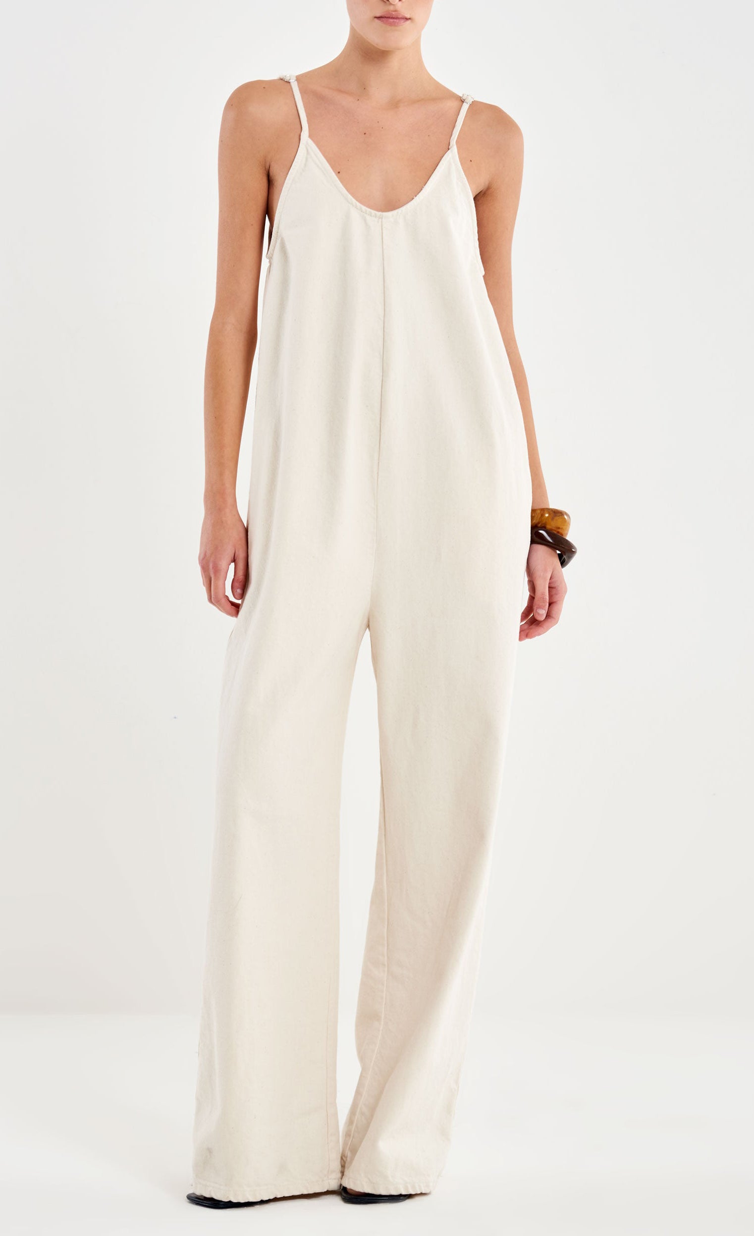 Tuta in denim Vicolo DAB5077 Bianco Donna