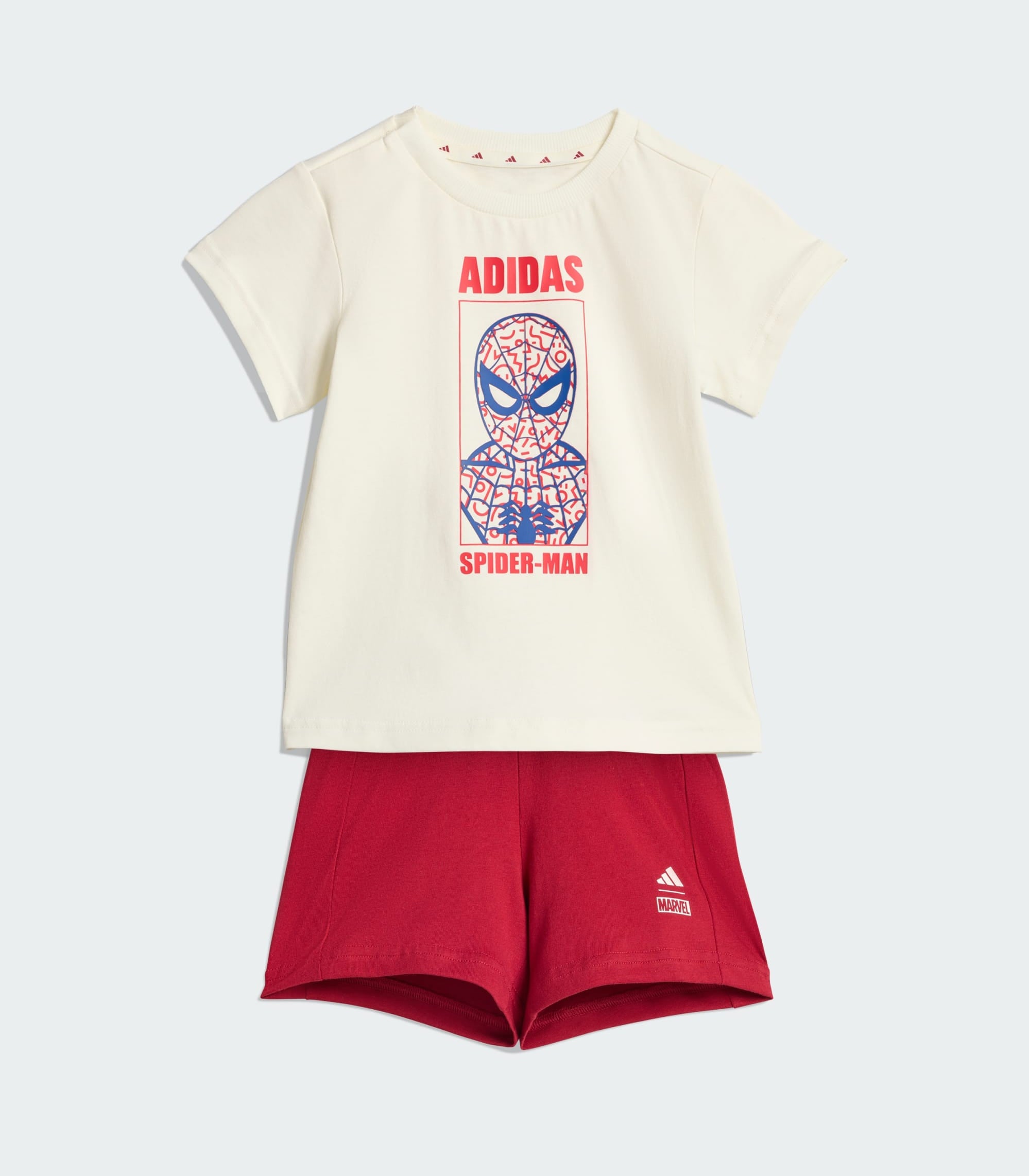 Set Adidas Marvel Spider-Man JZ3550 Off White bambino vista frontale