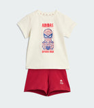Set Adidas Marvel Spider-Man JZ3550 Off White bambino vista frontale