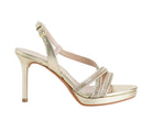 Sandalo tacco 85 mm con strass platino, vista laterale
