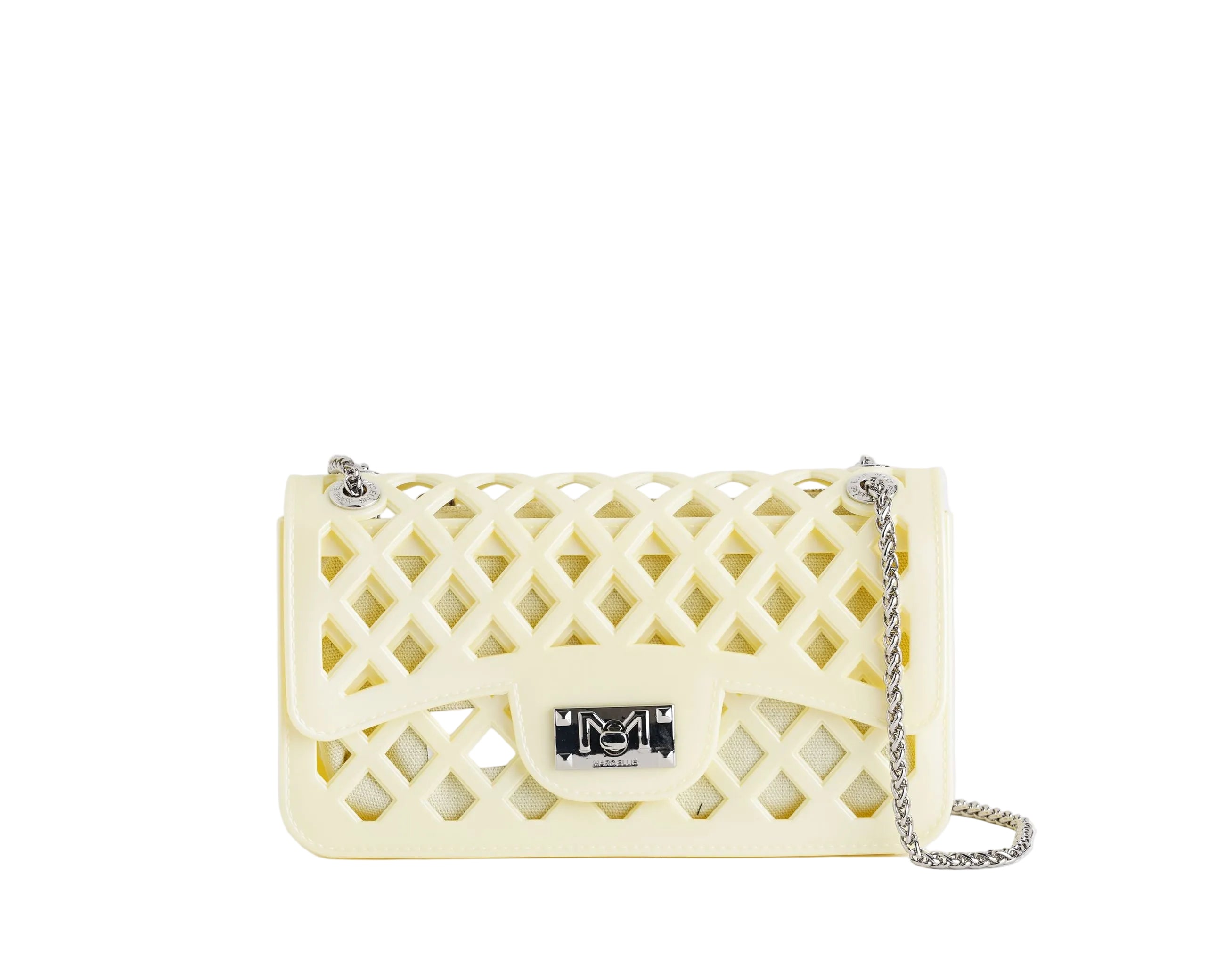 Borsa a spalla Marc Ellis Flat Basket Donna Wax Yellow Silver – Vista frontale
