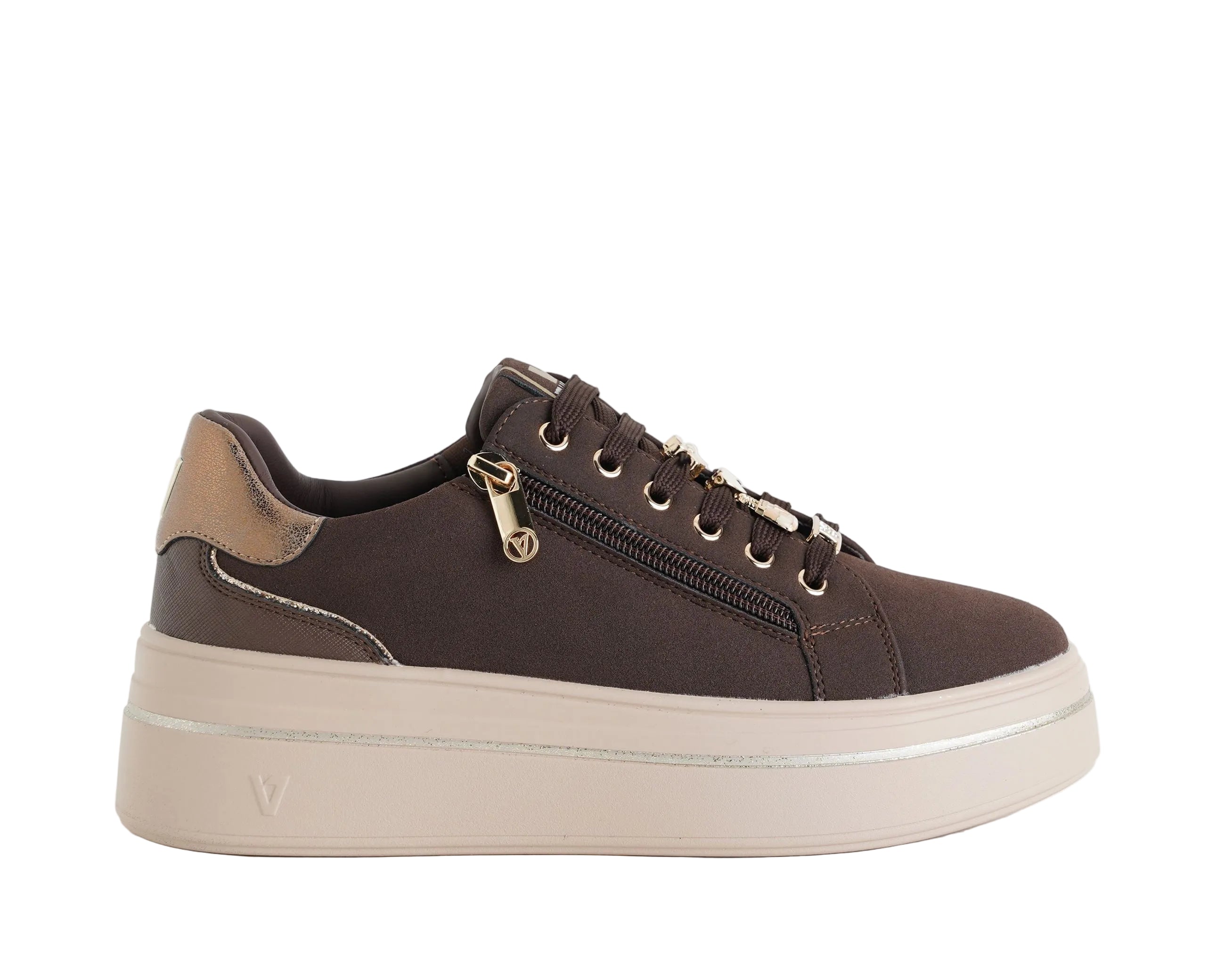 Sneakers con zeppa Valleverde V35452 Brown Donna