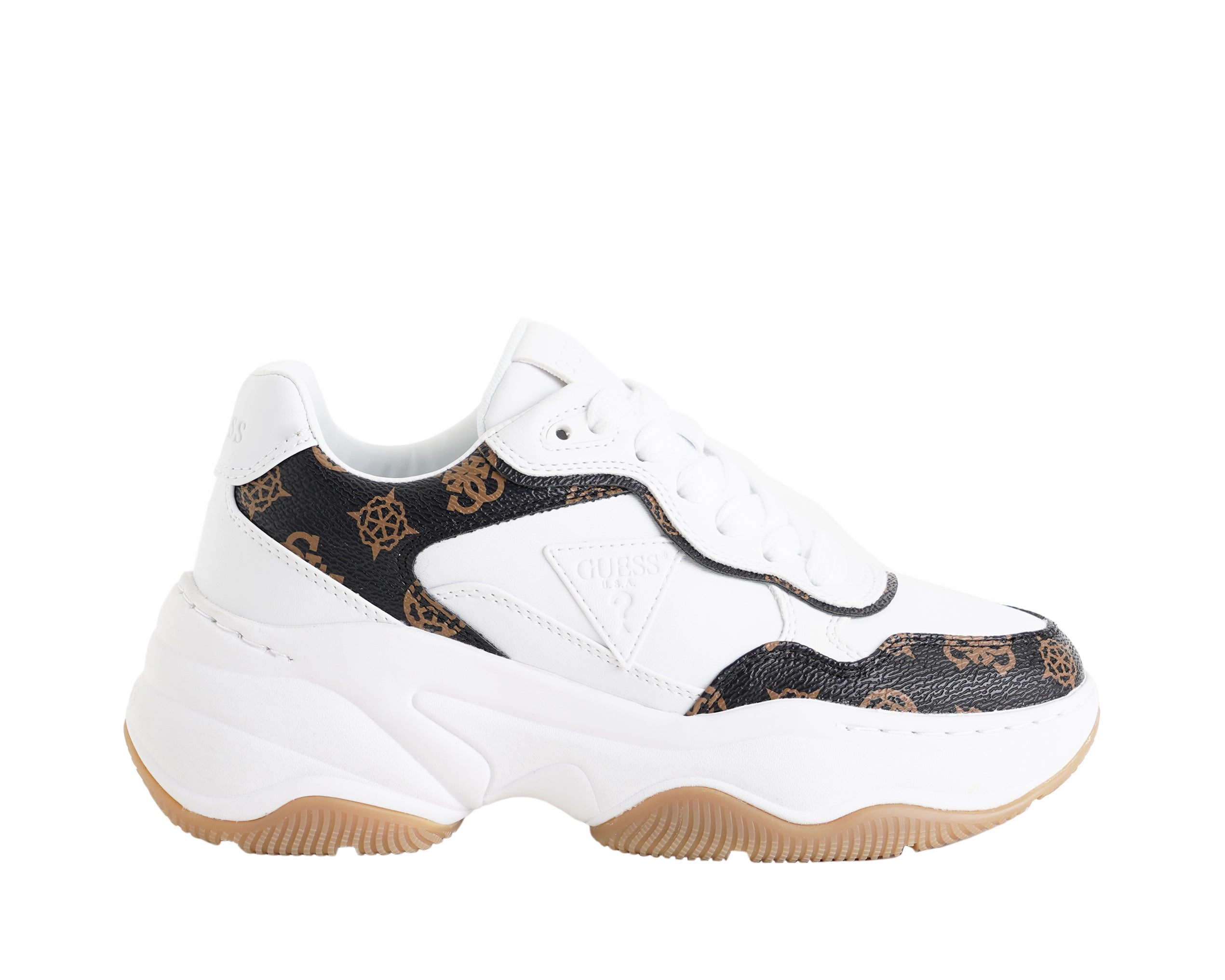 Sneakers GUESS modello Hapyy FLTHPYFAL12 White Brown Donna