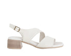 Sandalo Melluso K56062Q crema donna - Nappa sottopiede in pelle suola gomma tacco 4 cm taglie 36-40