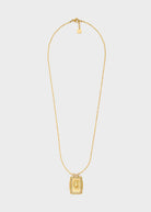 Collana Nali' Medaglietta Cuore e Pietre PWCL0021 Bianco/Oro