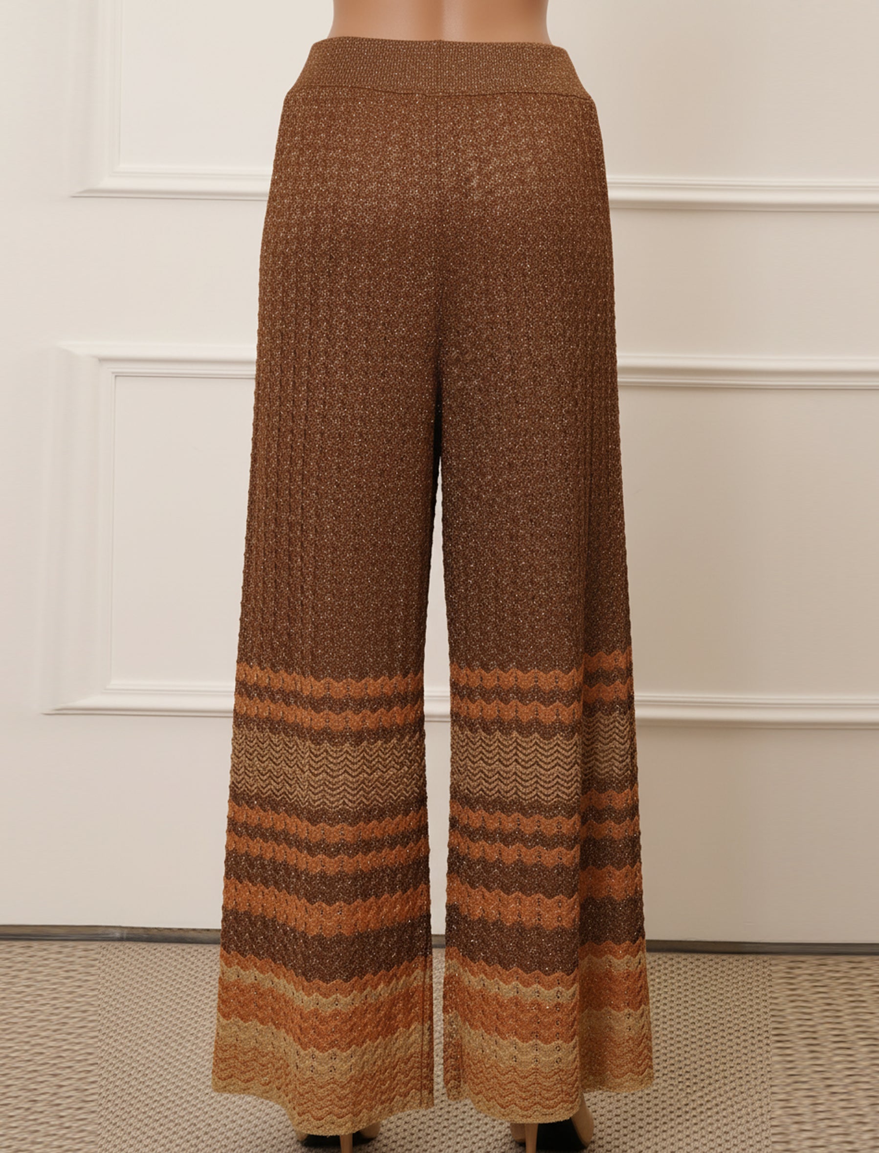 Pantaloni crop Aggel SS64123K Tan Gold