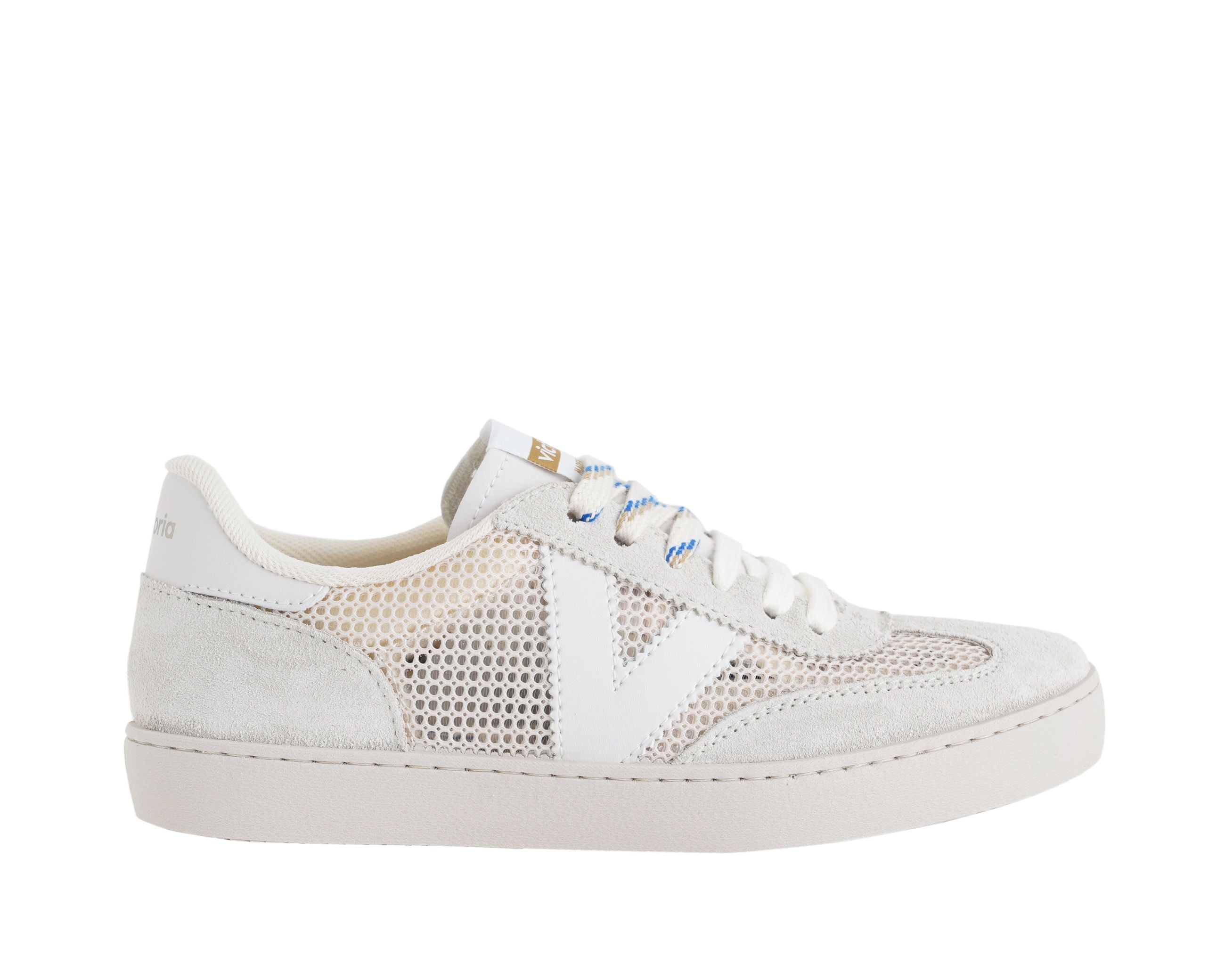 Sneakers Victoria Berlin 1126231 Beige Donna – vista laterale, tomaia in mesh e camoscio