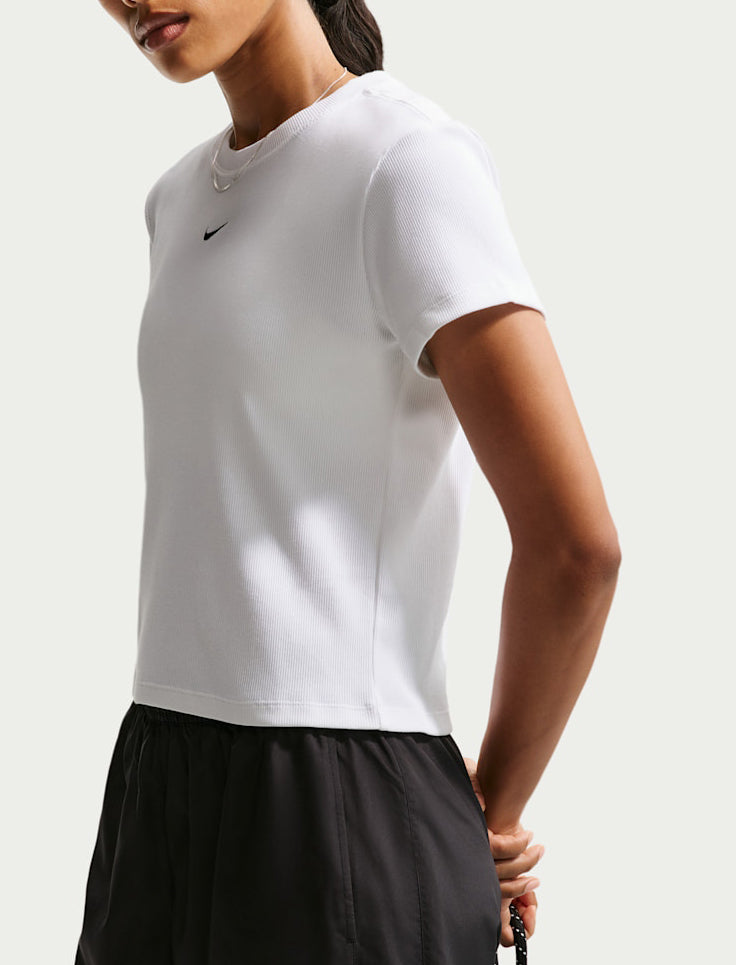 Nike T-Shirt Aderente a Costine HV4994-100 White donna