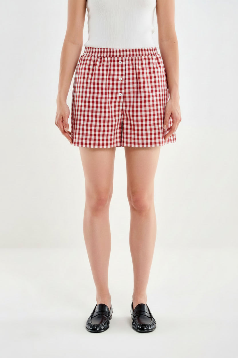 Shorts Vicolo Vichy TAB2581 Naturale/Rosso Donna