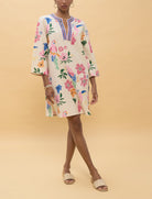 Abito corto con perline Lola Casademunt LS2616036 Ecru-Multicolor 