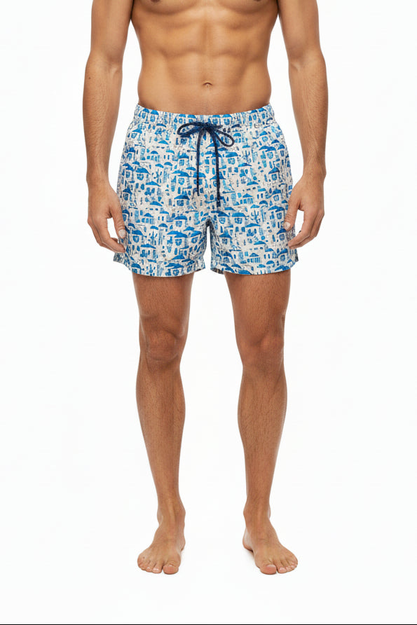 Pantaloncino da bagno Baia 30 Remi CAPRI PS3 Bianco/Azzurro Uomo