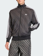 Giacca Adidas Monogram Loose Firebird KC9158 nera uomo vista frontale