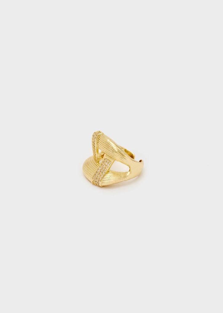 Anello rigato intrecciato NALI' EMAN0407 Oro Donna