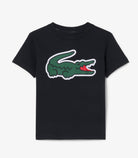 T-shirt Lacoste TJ0803 nero unisex bambino - coccodrillo XXL stampato, tecnologia Ultra Dry, taglie 8A-16A