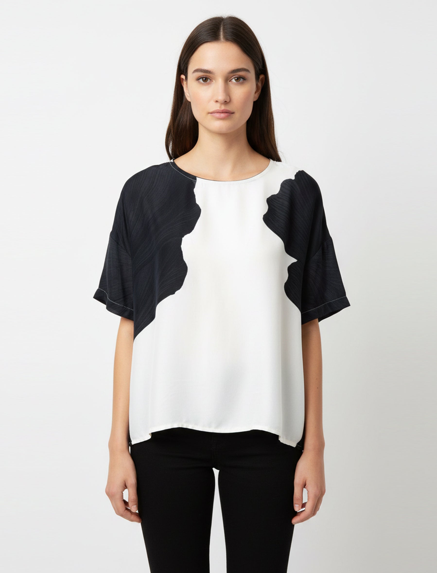 Blusa Anonyme Leaf A76SB087 Nero