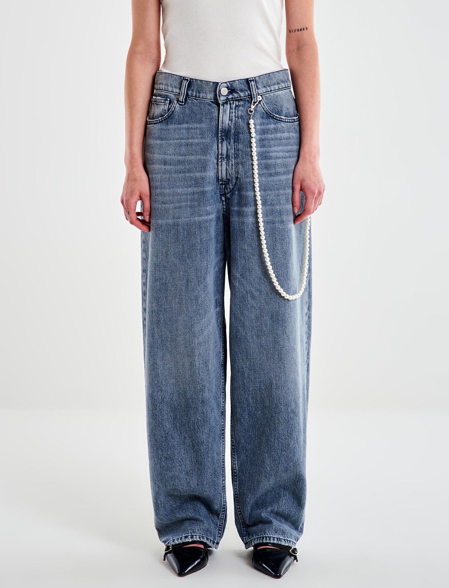 Jeans VICOLO Laila Relaxed con Catena DF5015 Grigio/Blu Donna