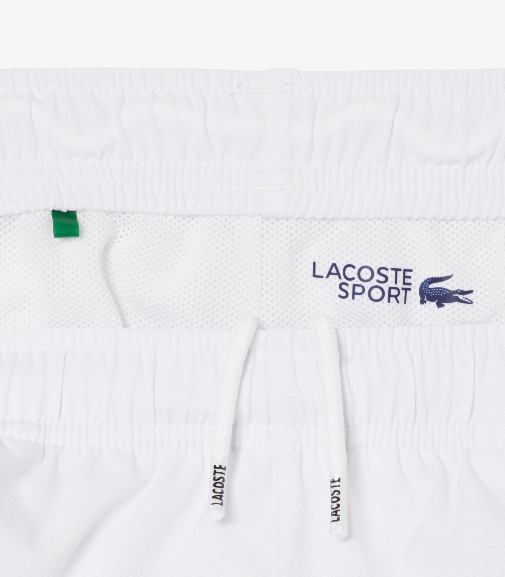 Shorts Lacoste GJ0829 bianco unisex bambino - taffetà a rombi, vita elasticizzata, tasche laterali, taglie 8A-16A
