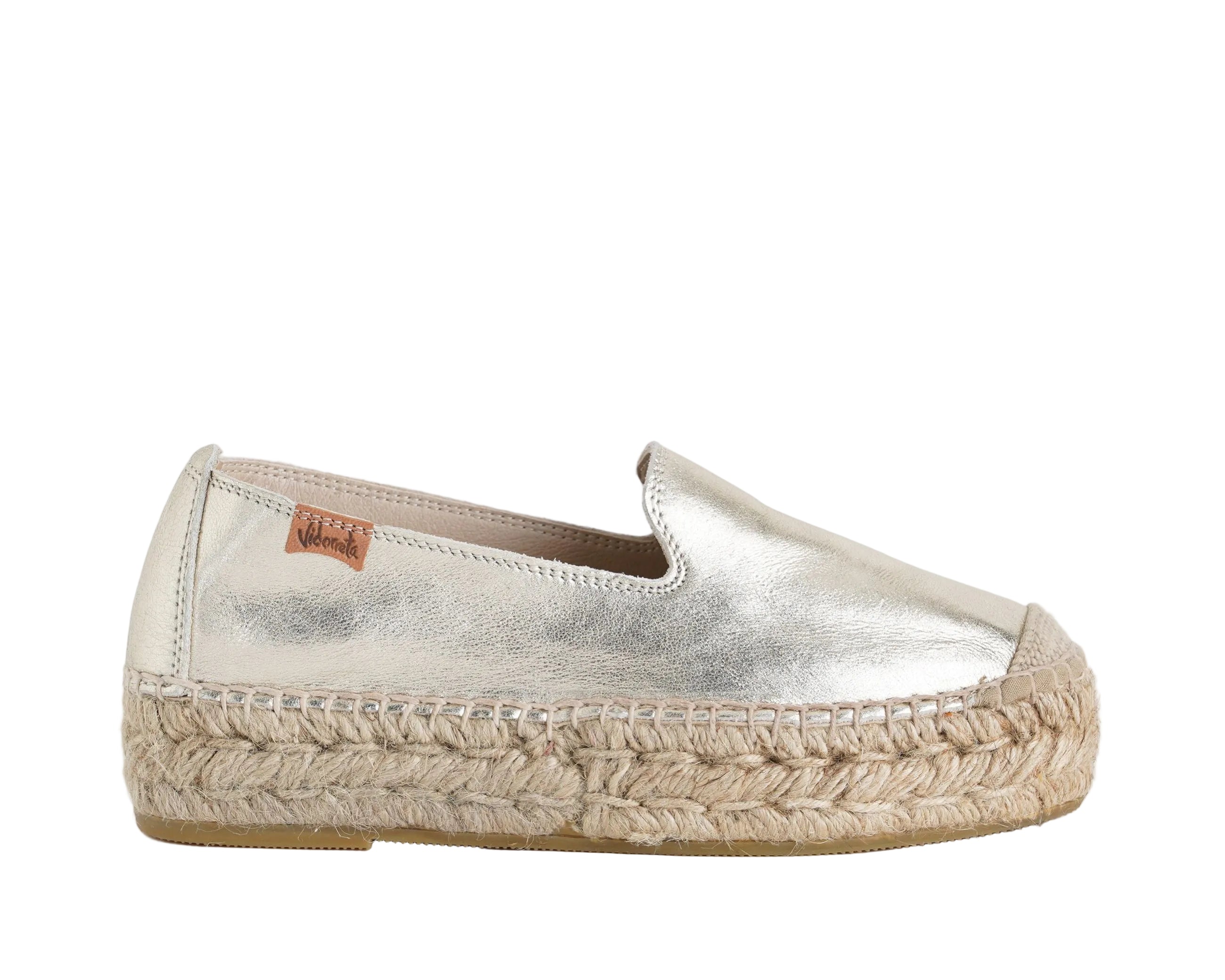 VIDORRETA Espadrillas 0165 nappa metallizzata platino donna - art. 0165

