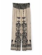 Pantaloni a palazzo Pahiesa PAG2603 Ecru/Black