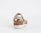 Sandalo Skechers Lifted Comfort 163252 taupe donna - Cinturini regolabili Memory Foam vegan taglie 36-41