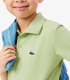Polo Lacoste DJ0824 verde unisex bambino - tecnologia Ultra Dry, poliestere elasticizzato, taglie 8A-16A