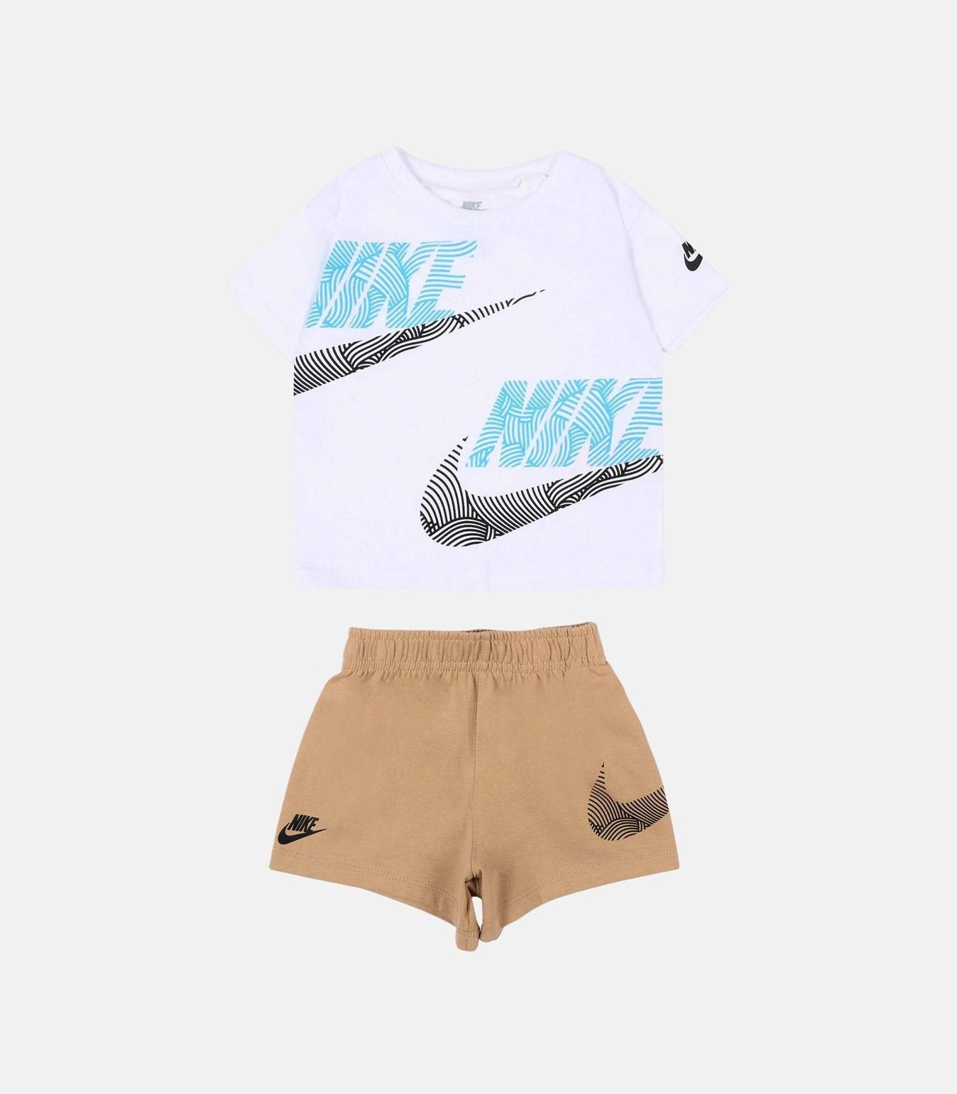 Tuta T-Shirt e Shorts Haddad Nike 66N737-X0L Bianco/Beige Unisex bambino