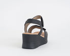 Sandalo alto VALLEVERDE 55582 NERO - similpelle, zeppa 60 mm, donna