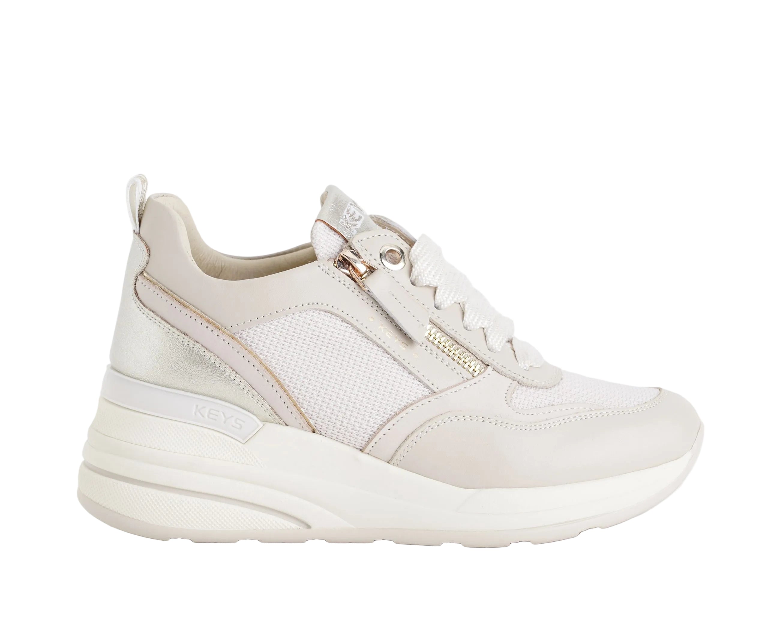 Sneakers alta Keys K-11841 Beige/Platino Donna