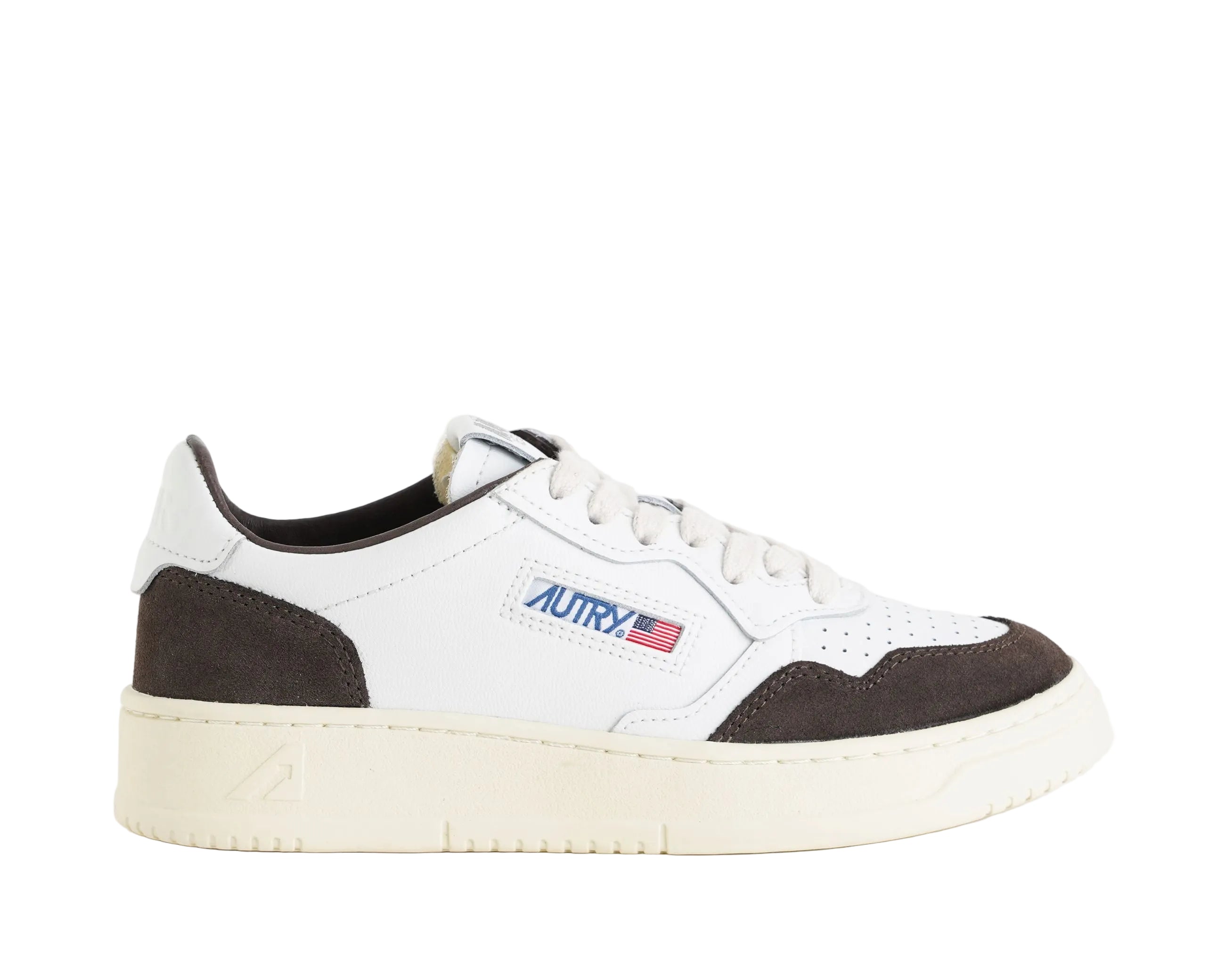 Sneakers in pelle e suede Autry Medalist Low AULW FT19 Bianco/Mogano Donna
