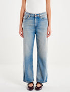 Jeans Vicolo Icon Kate DAB5092 vita alta straight fit denim chiaro effetto vintage donna