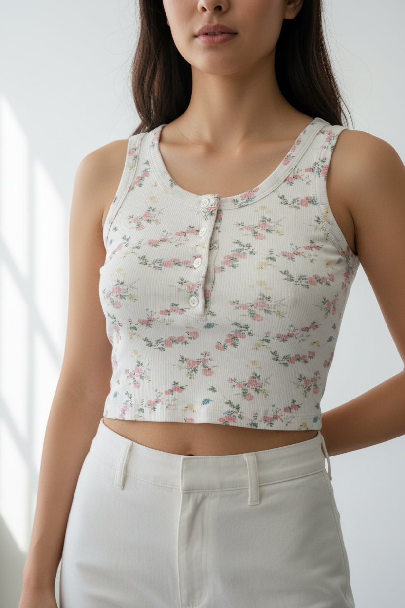 Canotta cropped Vicolo UAB0185 Rosa