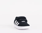 Sneakers bambino Adidas VL Court 3.0 CF I nere – vista semi-laterale, tomaia in camoscio e similpelle